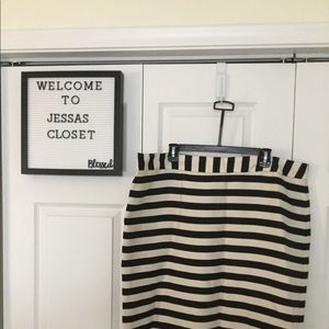 Lane Bryant Pencil skirt stripe black and cream